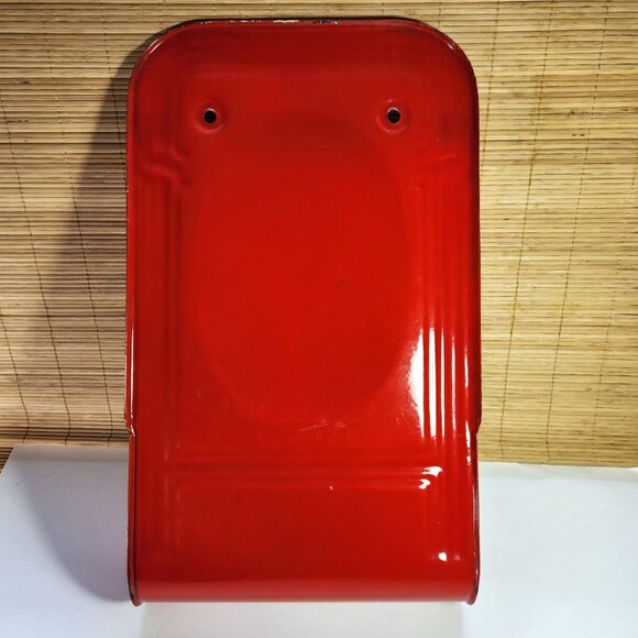 French Enamel Utensil Hanger & Holder Farmhouse 1930s Vintage Red Wall H… - Picture 5 of 6